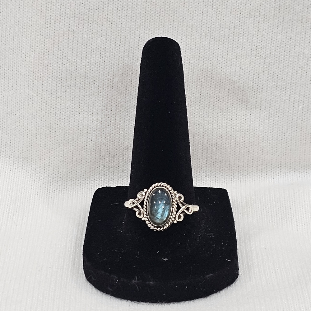 Women's Labradorite Gemstone Sterling Silver Ring Size 9